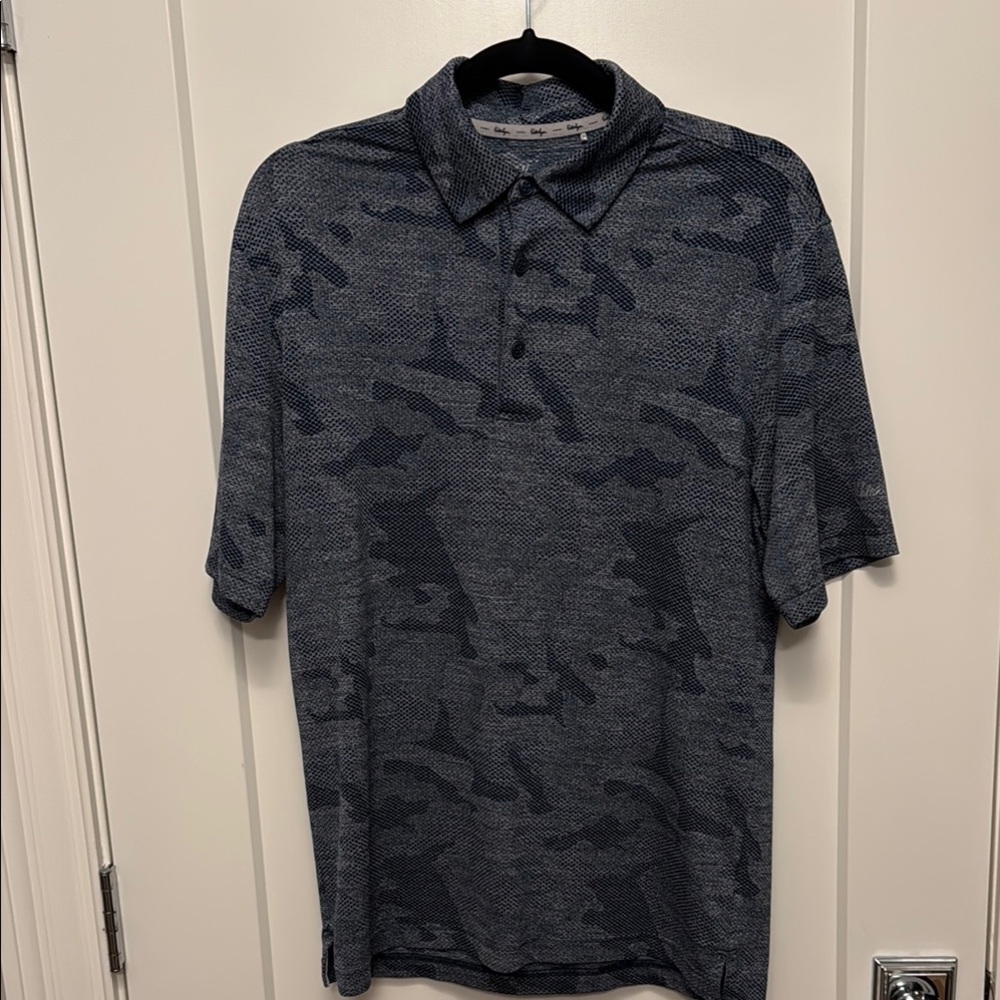 Walter Hagen, Navy Performance Polo Shirt with Camouflage Pattern, Size S